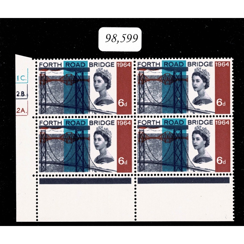 1964 Bridges 6d (ord).  BLACK DOUBLED. Cylinder block. BPA Certificate. SG 660 var.