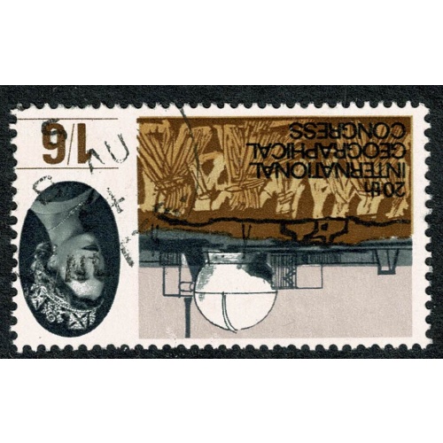 1964 Geographical Congress 1/6 (ord). Fine used WATERMARK INVERTED. SG 654Wi