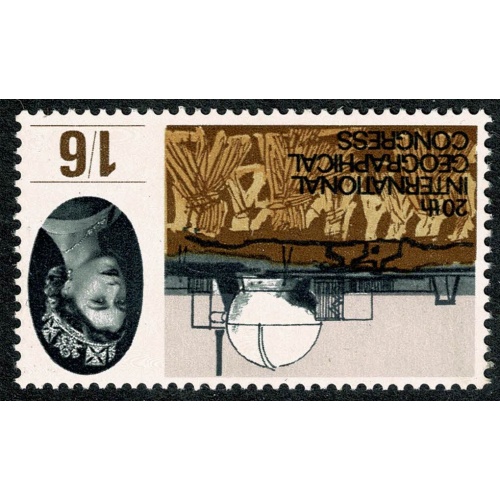 1964 Geographical Congress 1/6 (ord).UM single WATERMARK INVERTED. SG 654Wi.