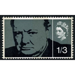 1965 Churchill 1/3 (phos). PHOSPHOR BANDS PRINTED ON GUMMED SIDE. SG 662p var.