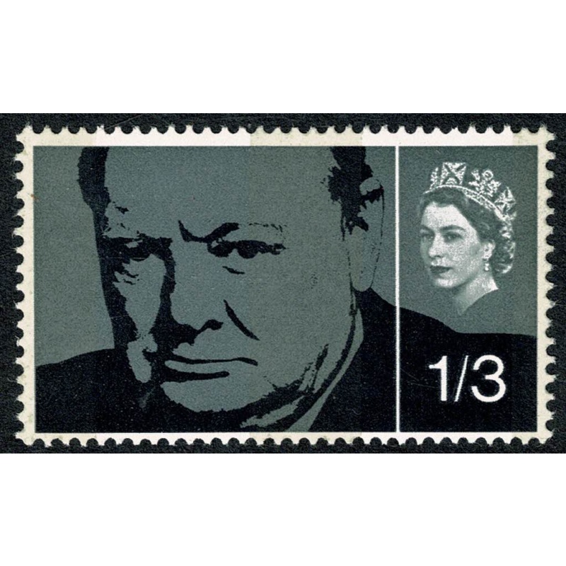 1965 Churchill 1/3 (phos). PHOSPHOR BANDS PRINTED ON GUMMED SIDE. SG 662p var.