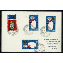 1966 Christmas 1/6 (ord). MISSING GOLD on FDC with BPA Certificate.