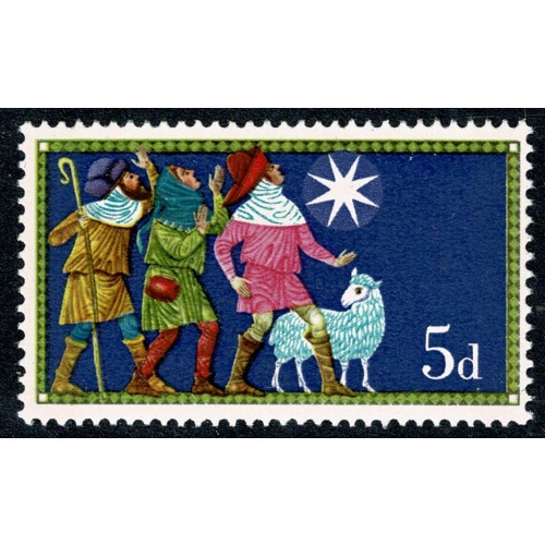 1969 Christmas 5d. MISSING GOLD SG 813c