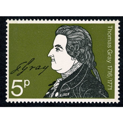 1971 Literary Anniversaries 5p. Error MISSING GOLD. SG 885a. With BPA Certificate.