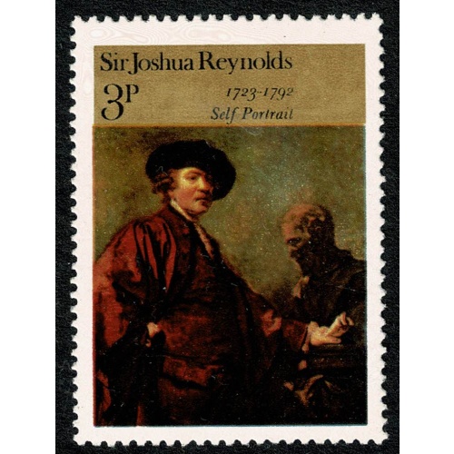 1973 Paintings 3p. MISSING GOLD & EMBOSSING. SG 931c