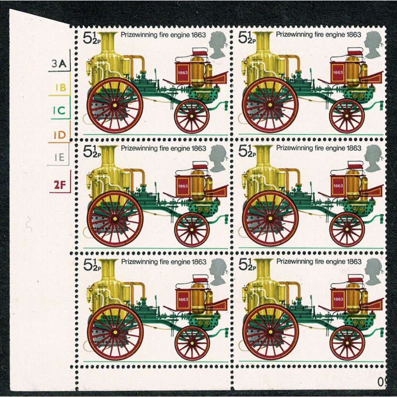 1974 Fire Service 5½p  MISSING  ALL OVER PHOSPHOR. Cylinder block. SG 951 var