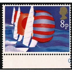 1975 Sailing 8p MISSING BLACK. SG 981a.