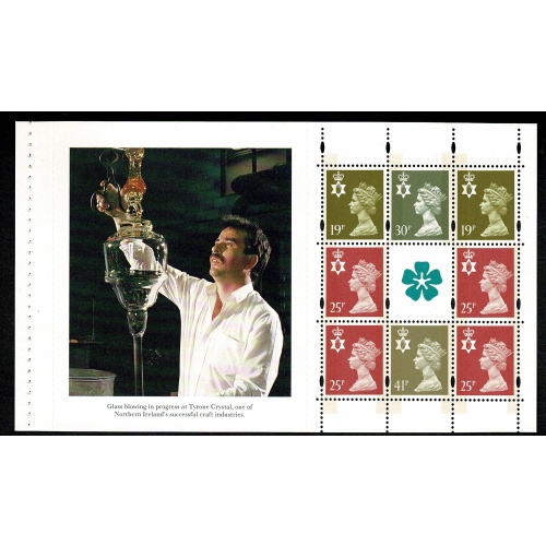 1994 Northern Ireland Prestige Booklet Pane with ERROR IMPERFORATE STUB. DP217 var