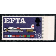 1967 E.F.T.A 1/6 (phos). MISSING BLUE GREY. SG 716pd