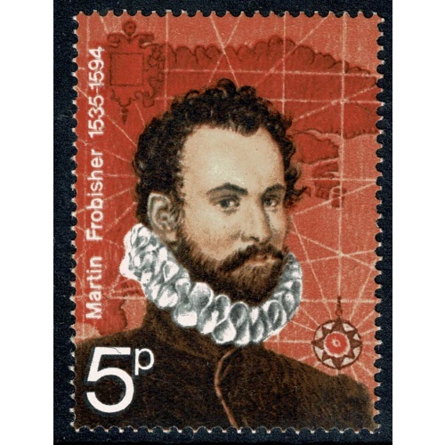 1972 Polar Explorers 5p. MISSING GOLD and MISSING PHOSPHOR. SG 898ya