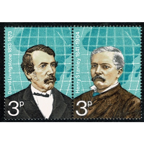 1973 Explorers 3p se-tenant pair. MISSING GOLD and PHOSPHOR. SG 923/924b.